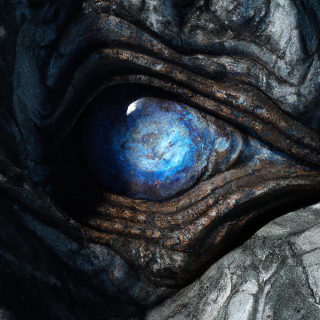 Dragon Eye Close-Up: Detailed Matte Painting