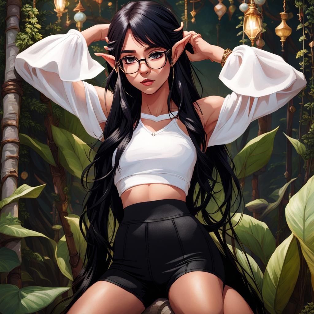 Small Elf with Black Hair and Leggings