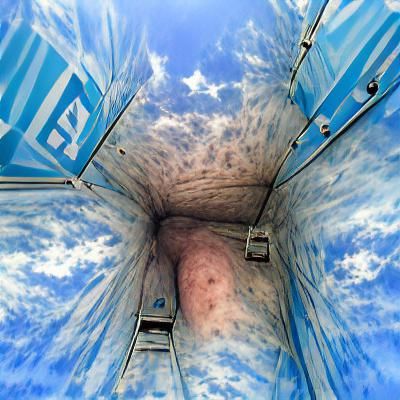 Hyperrealistic View from Inside a Porta Potty