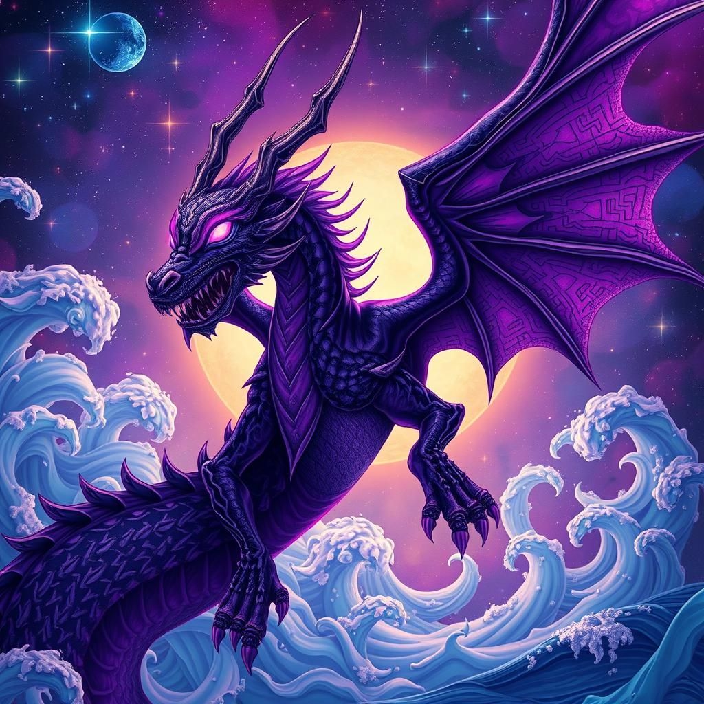 Majestic Djinn Soaring Through Star-Filled Cosmos