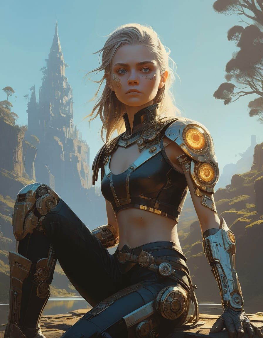 Mystical Being in Idyllic Landscape