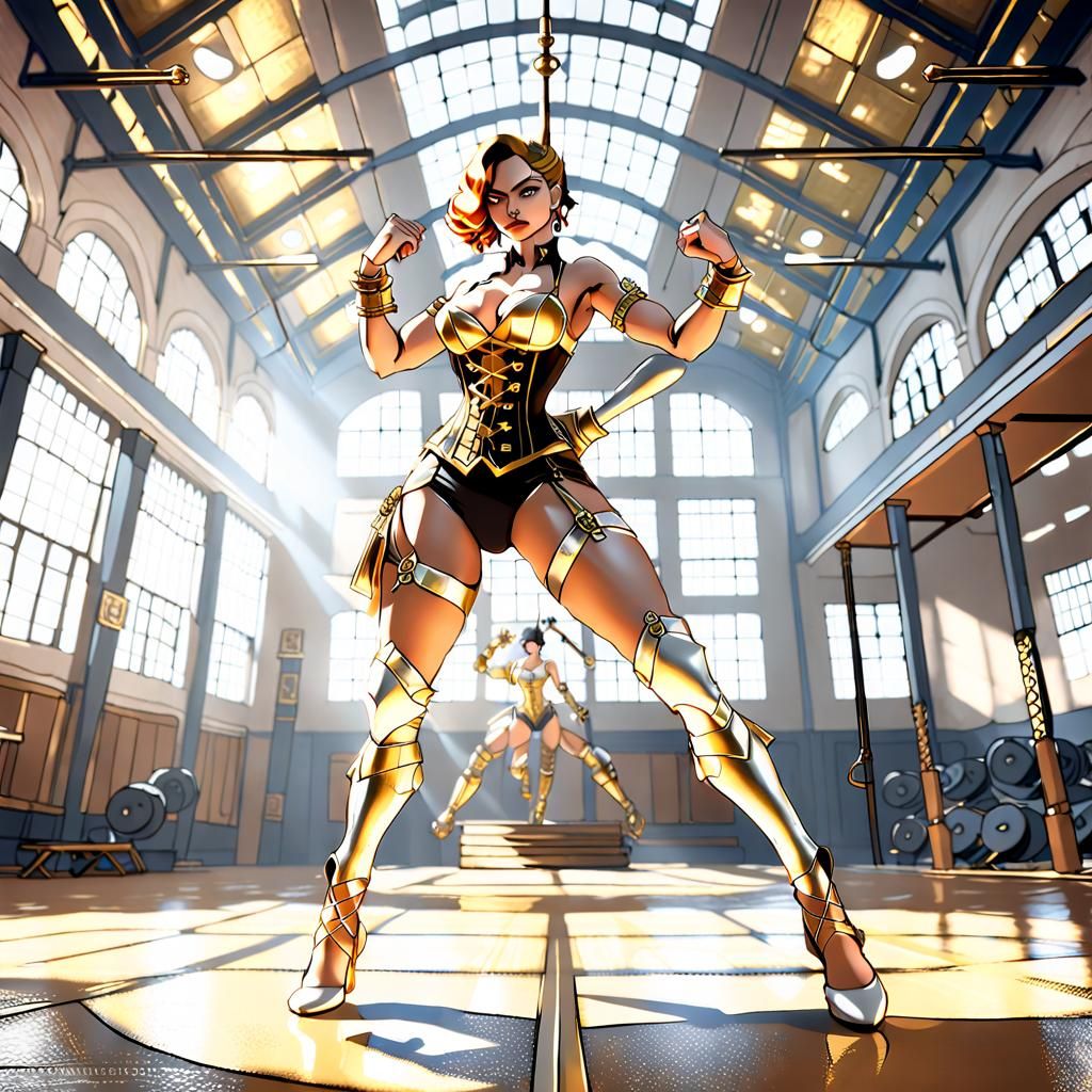 Steampunk Acrobat Portrait in Anime Style