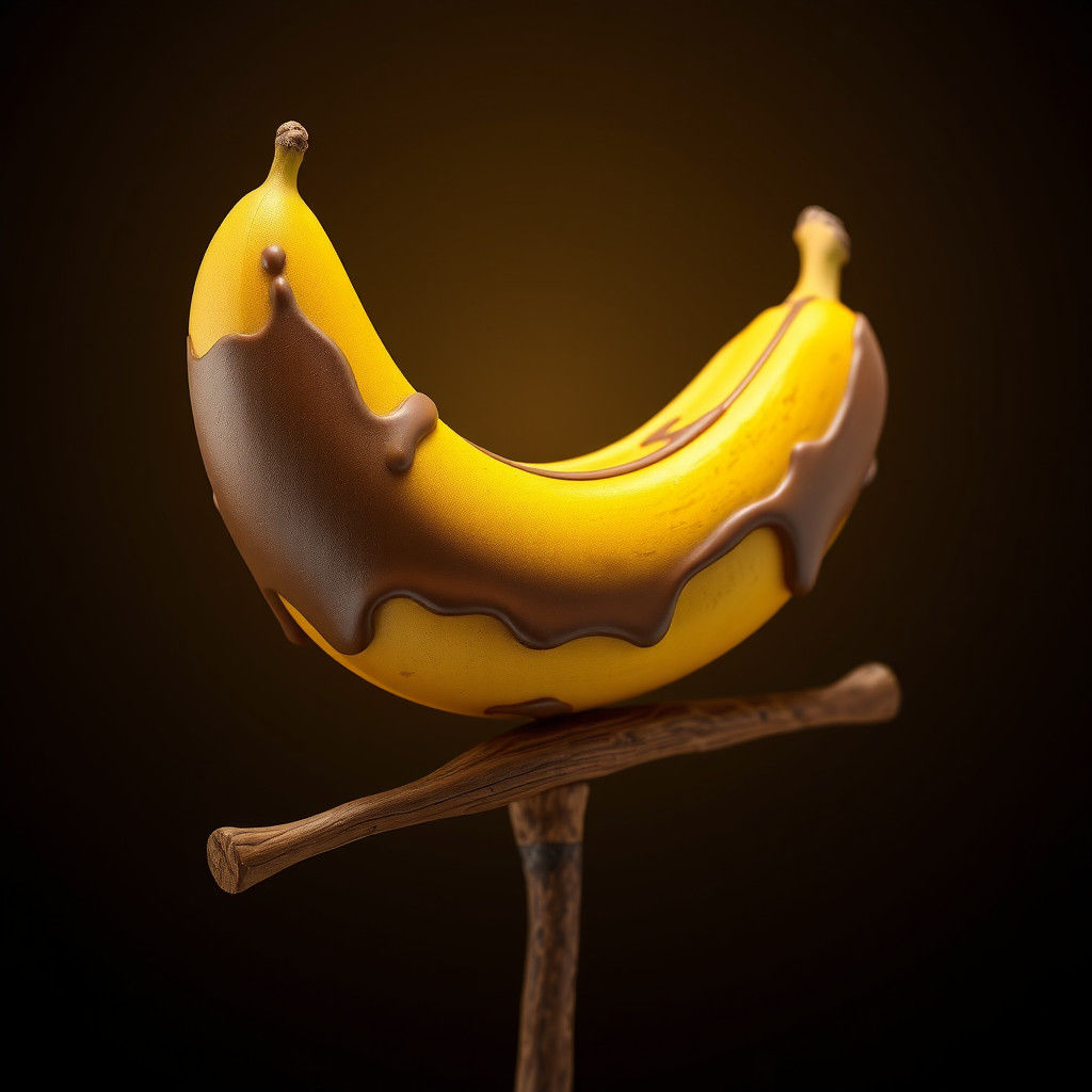 Chocolate Covered Banana in Hyperrealistic Detail