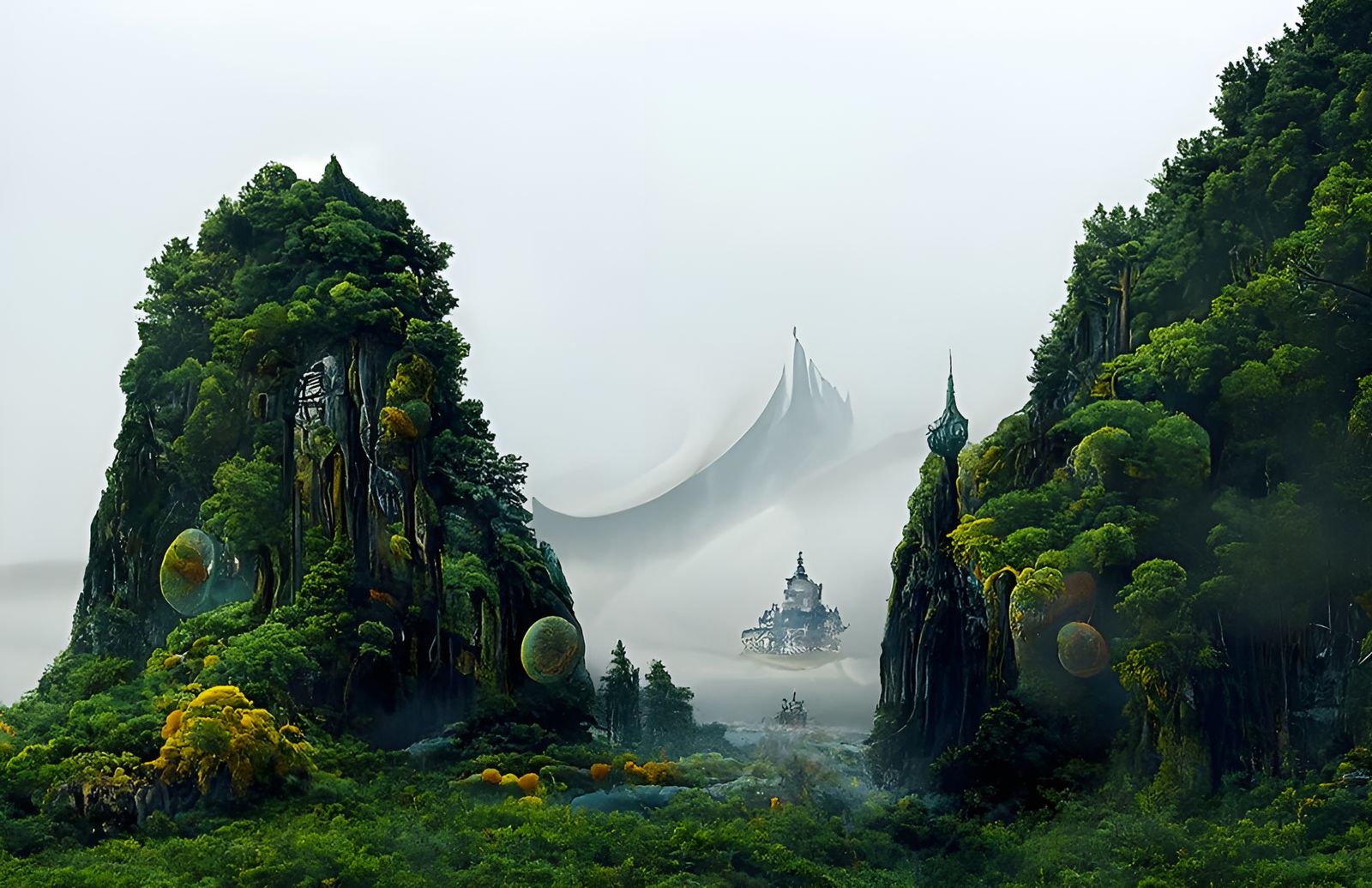 Mystical Woods: Sci-Fi Fantasy Landscape Painting