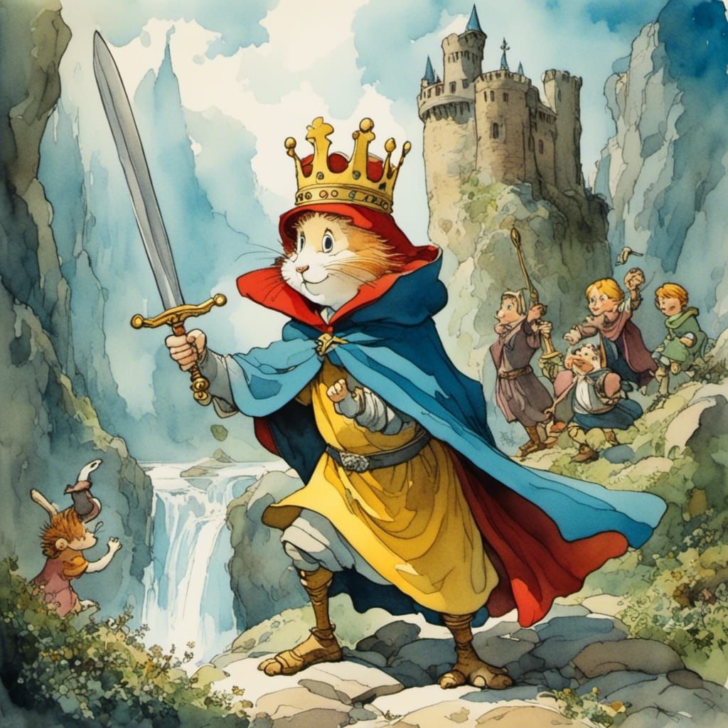 Babyface Finster as King Arthur in Watercolor
