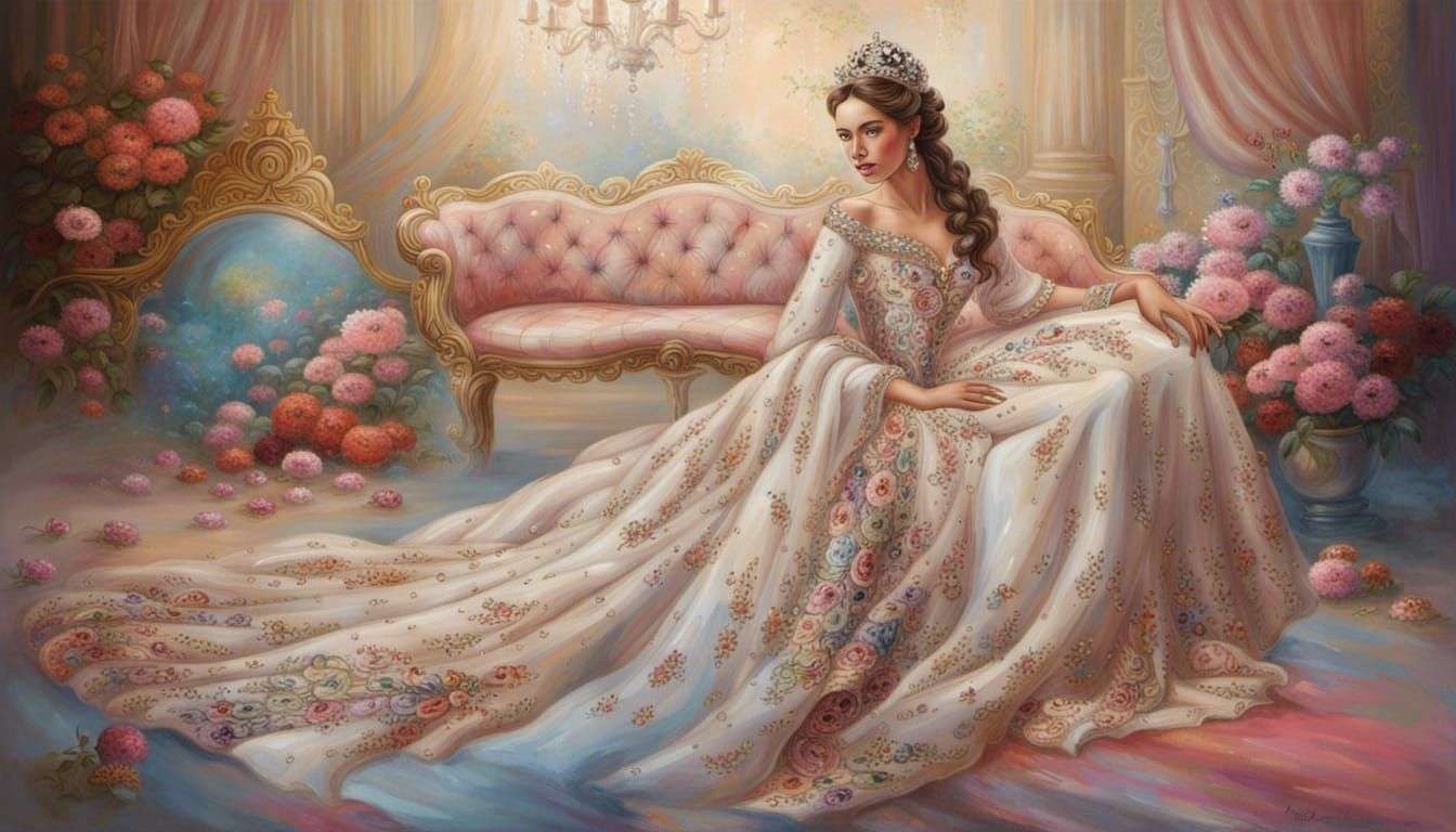 Crystalline Princess Portrait in Opulent Lighting