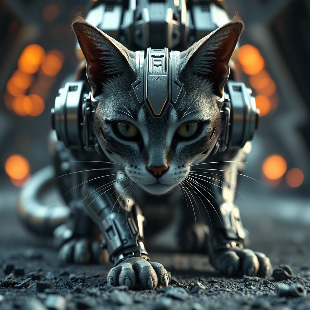 Woman Amidst Futuristic Mech Details