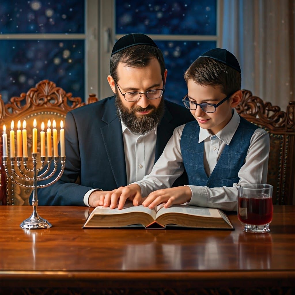 Warm Father-Son Portrait in Soft Pastels