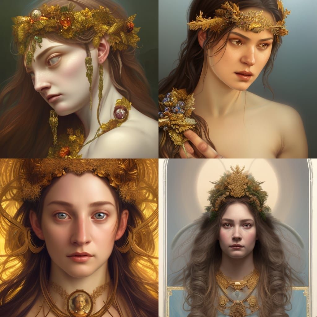 Sacred Yule Goddess Portrait in Hyperrealism