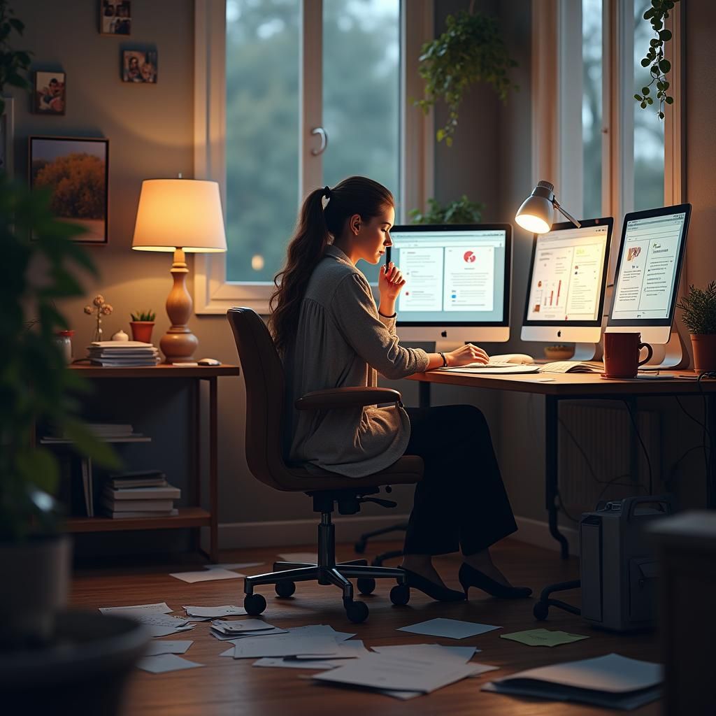 Entrepreneur Contemplates Content Ideas: Matte Painting Aest...