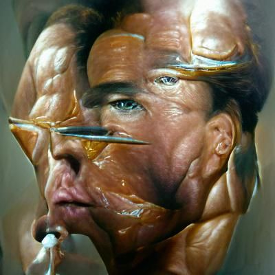 Arnold Schwarzenegger Portrait in Oil Painting