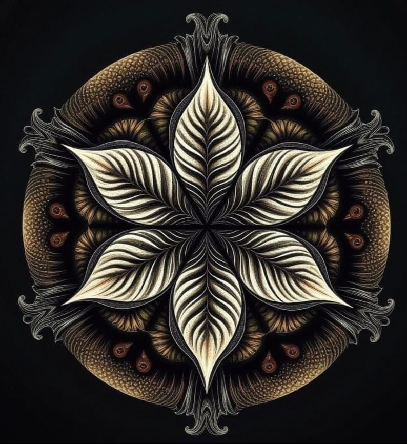 Elegant Dark Floral Design with Contrasting Elements