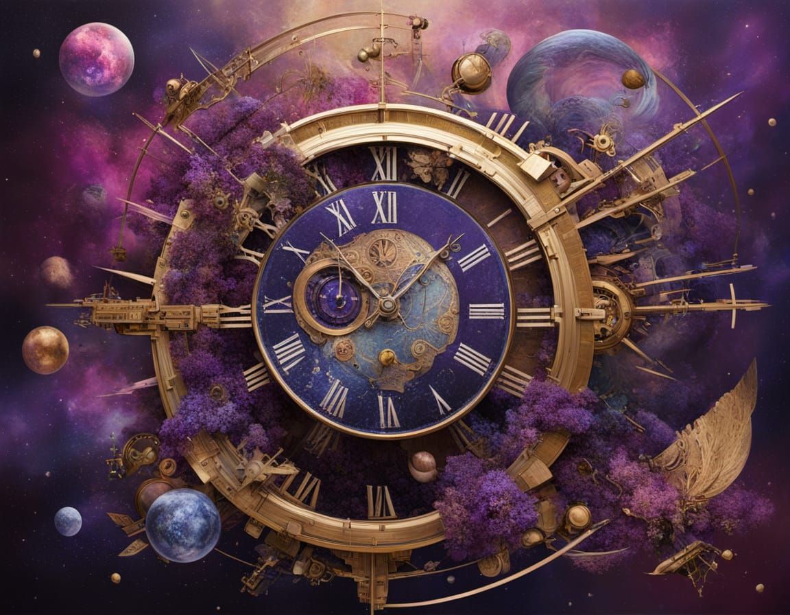 Surreal Clockpunk Painting of a Ripe Plum Sapphire