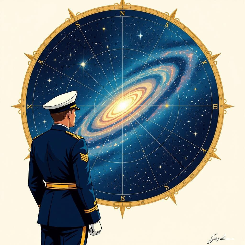 Captain Plots Course on Holographic Star Map