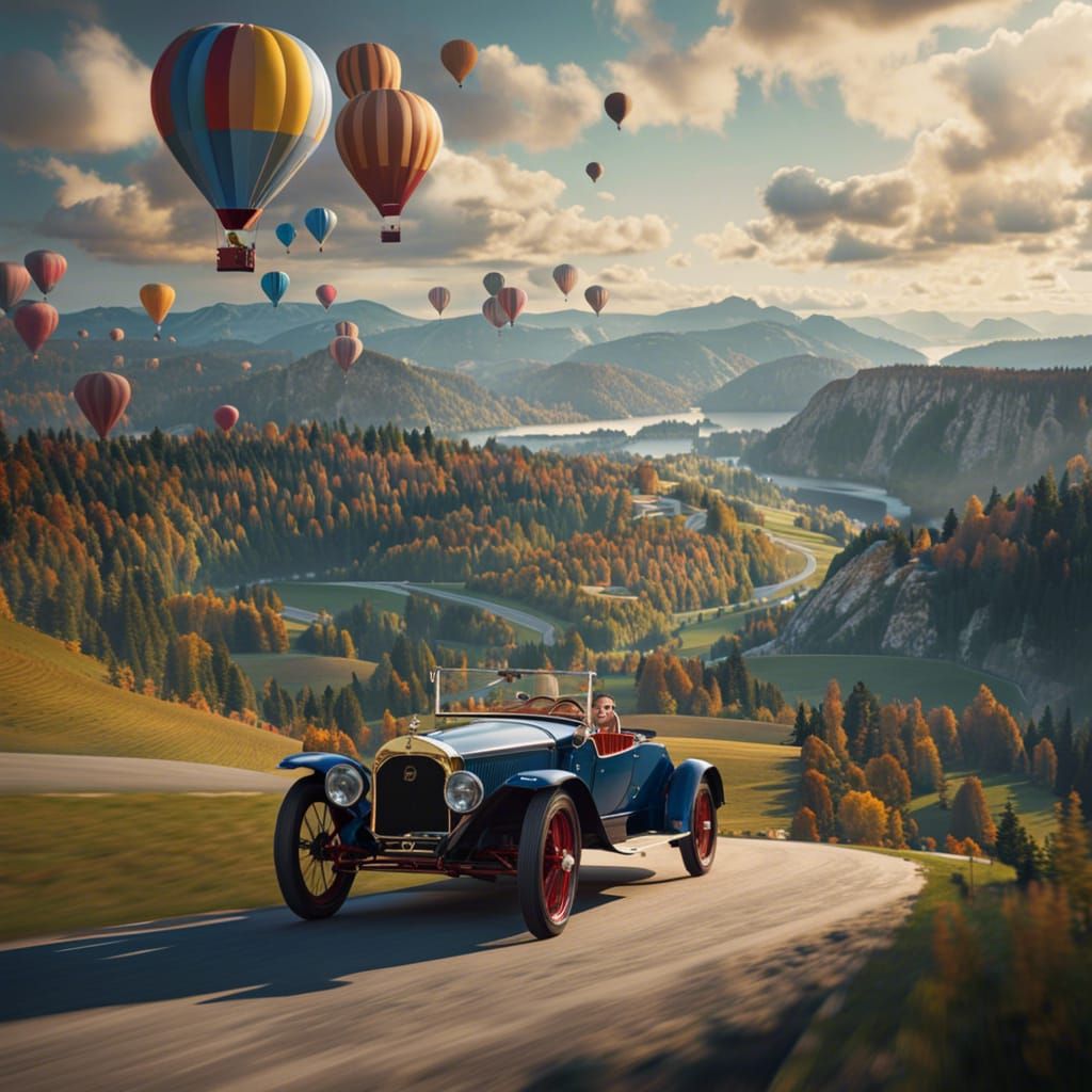1920s Car Race in Alps: Dynamic Lighting