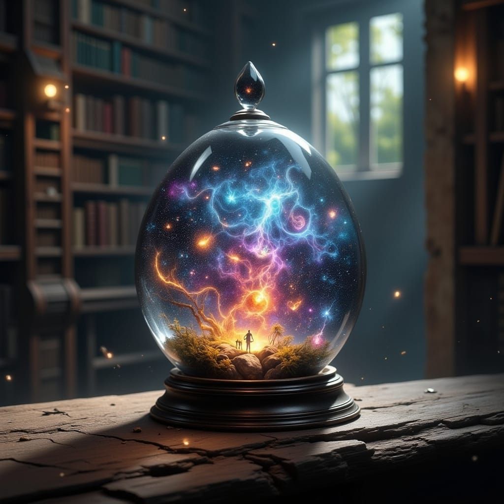 Miniature Galaxy in Orb, Detailed Matte Painting