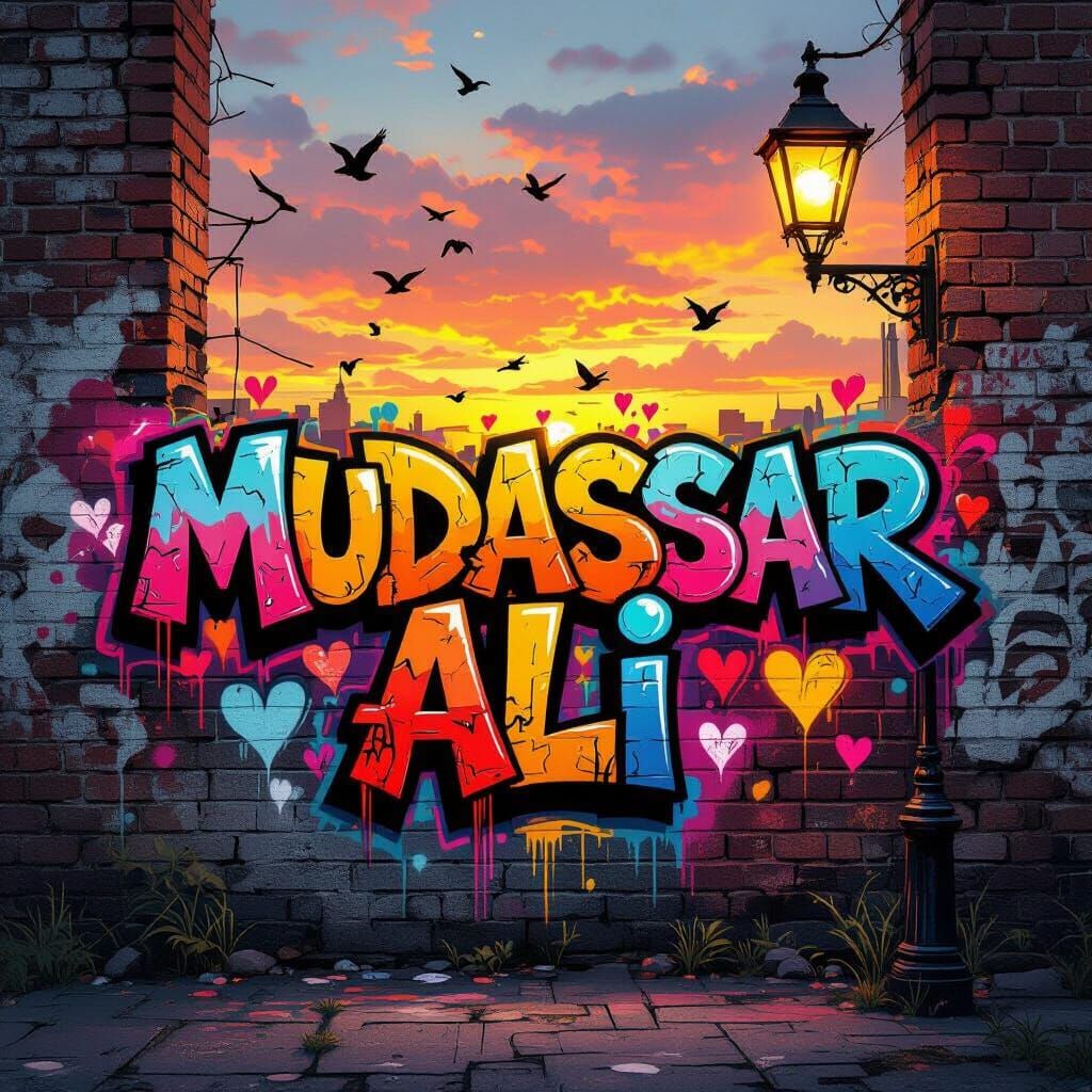 Graffiti Art: Mudassar Ali on Brick Wall