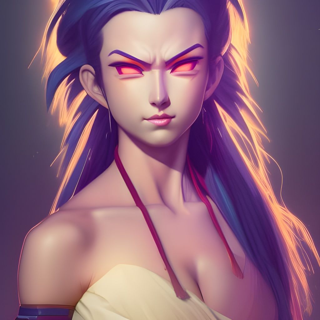 Hyperdetailed Saiyan Princess Portrait in 8k Resolution