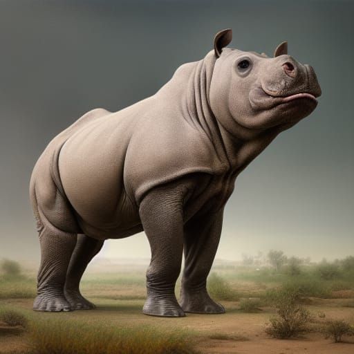 Hybrid Creature Portrait in Hyperrealist Style