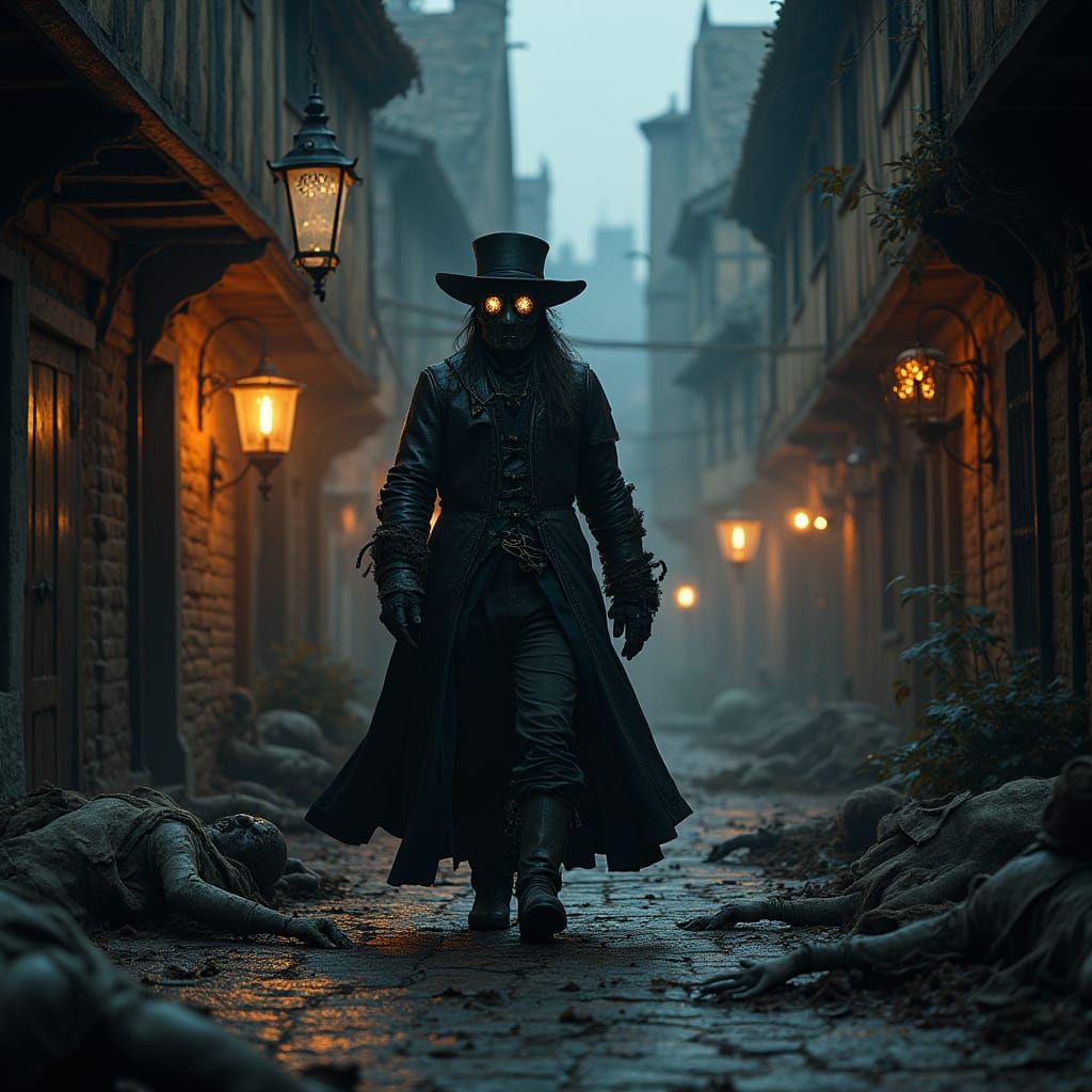 17th Century Plague Doctor Walks Through Haunted London Stre...