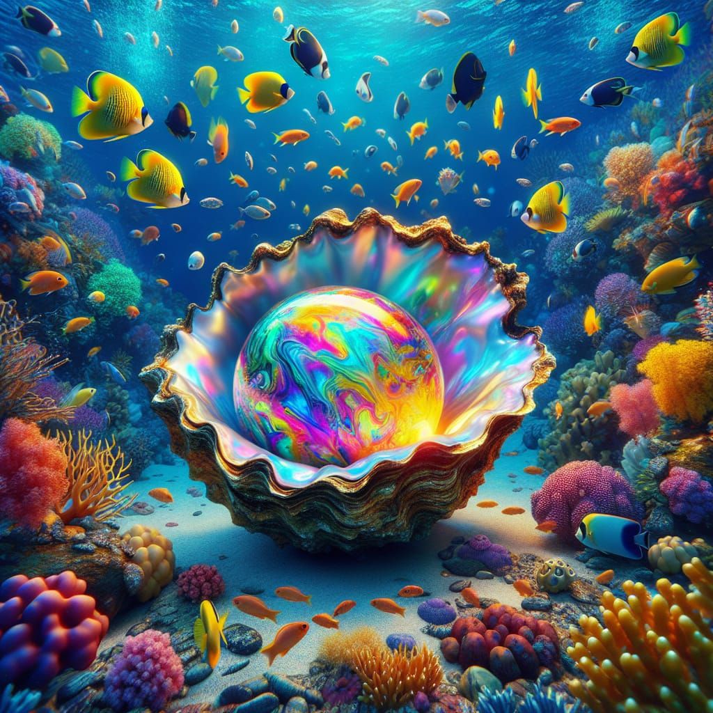 Luminous Pearl in Underwater Paradise