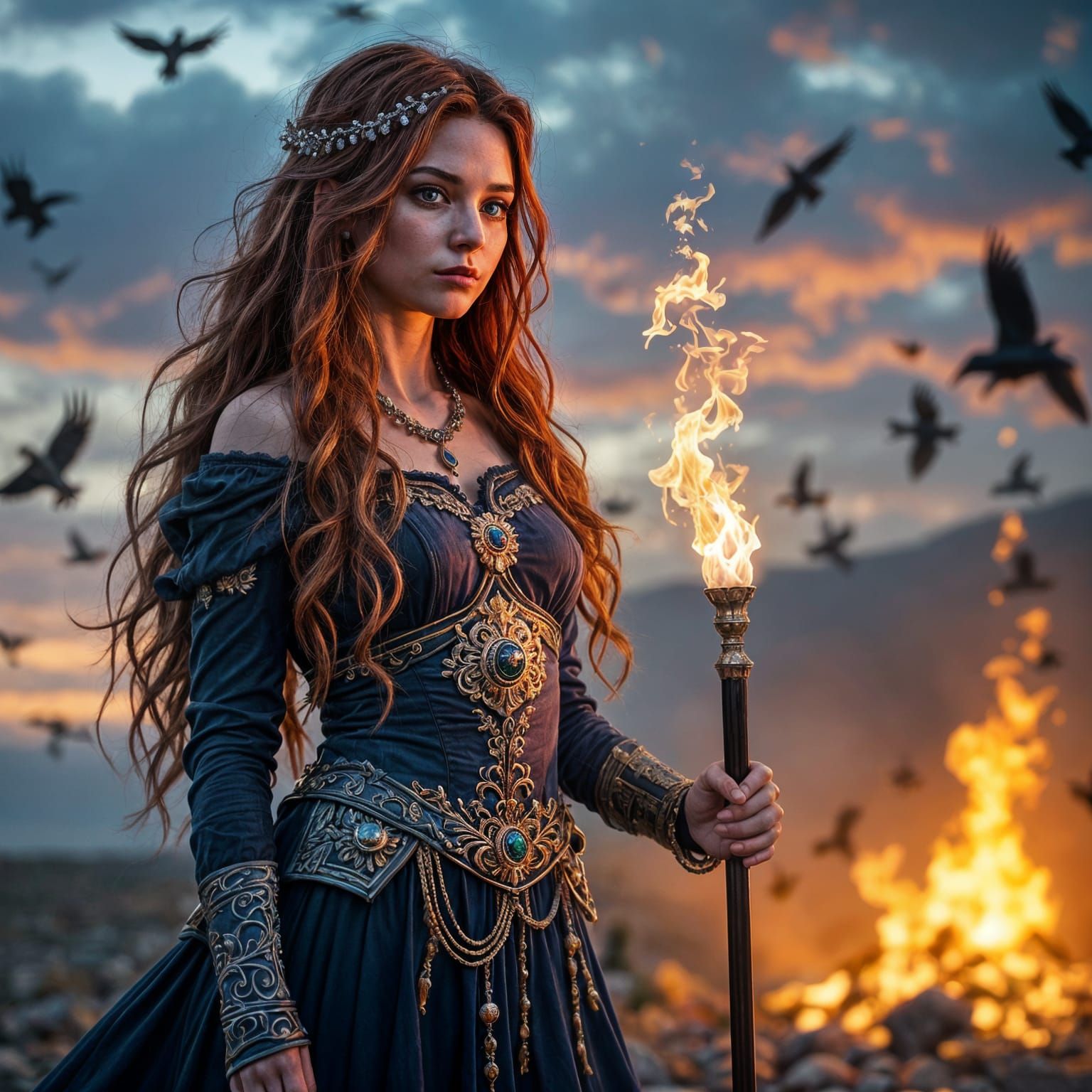 La Brunilde in Noctilucent Splendor, with Fiery Fiaccola and...