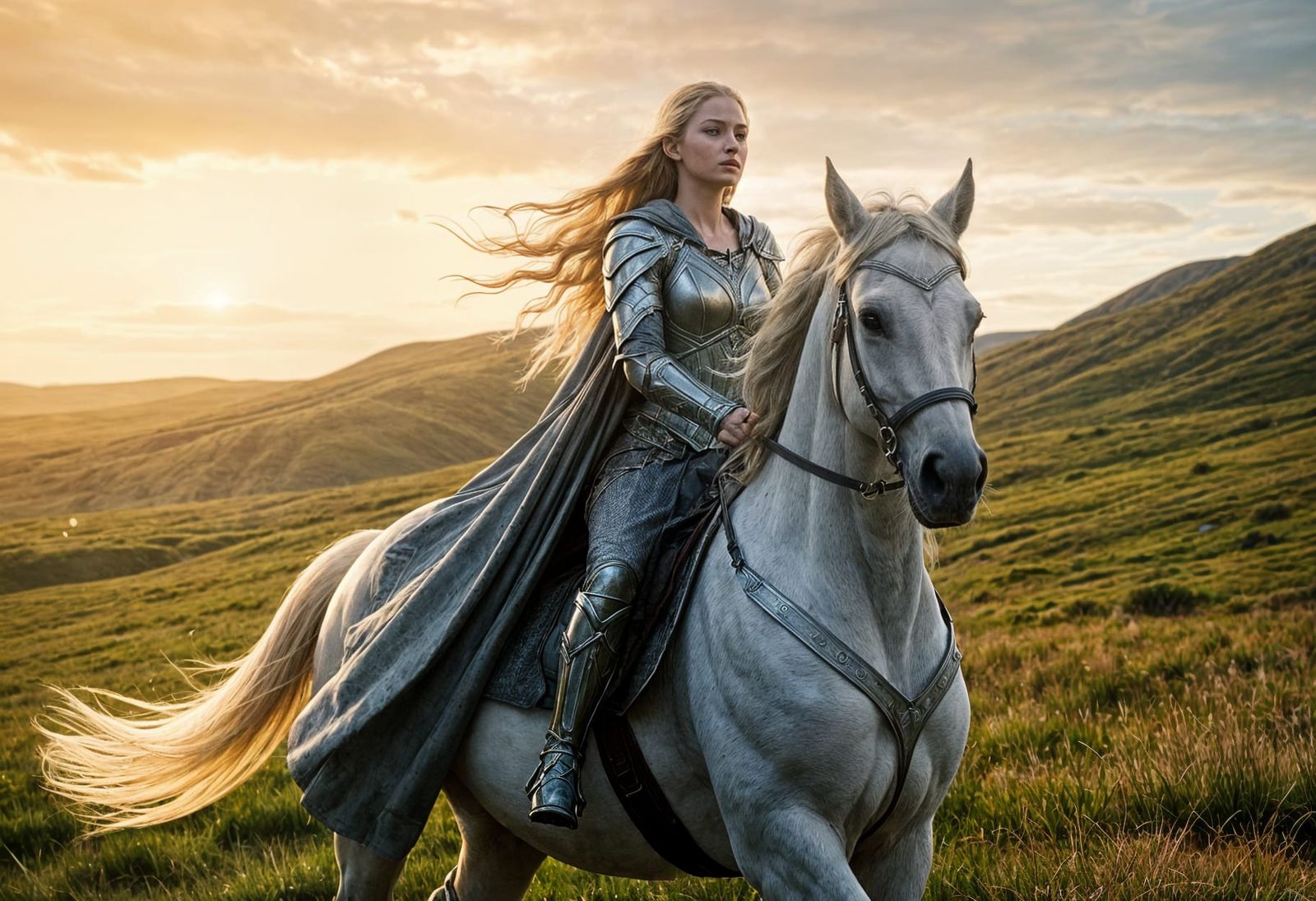 Galadriel rides across the plains northward