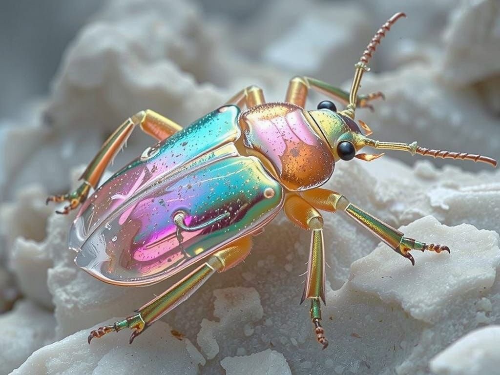 Vibrant Beetle in Lush Forest