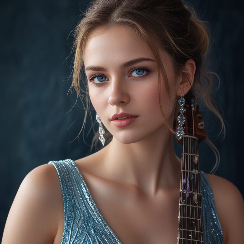 Glamorous Woman in Modern Dress Portrait