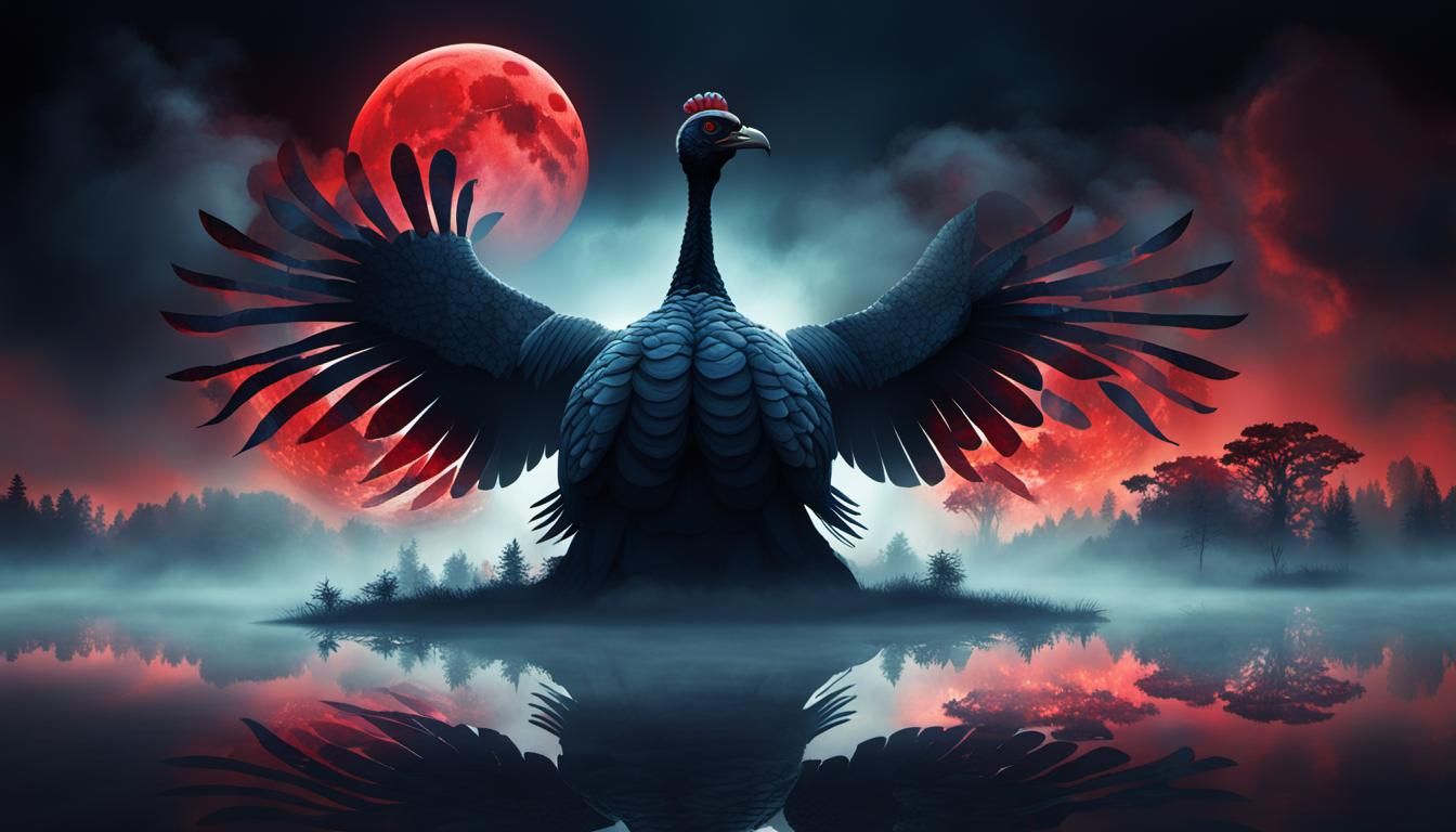 Ethereal Cubist Turkey Entering Alien Portal