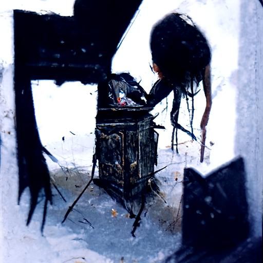 Ghost playing with the broken toys