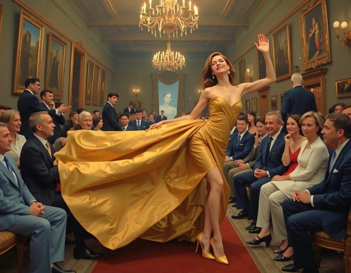 Model's Fashion Show Mishap in Haute Couture Gown