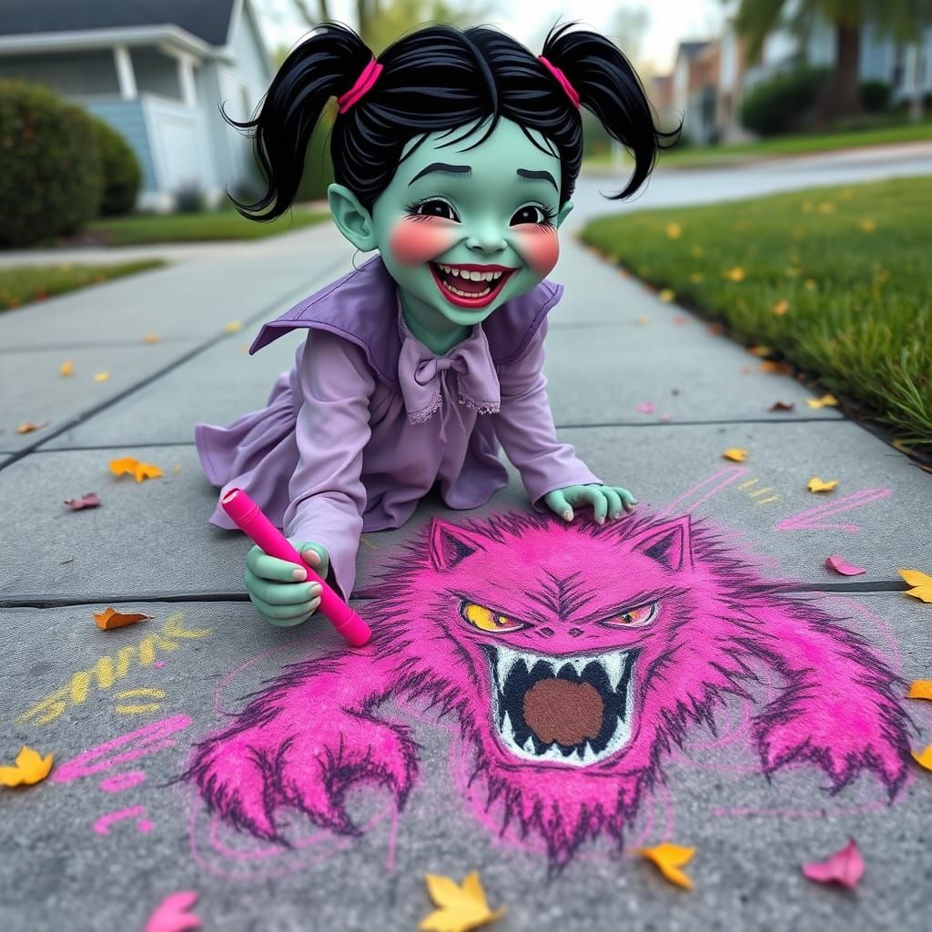 Mischievous Vampire Girl Creates a Whimsical Werewolf Master...