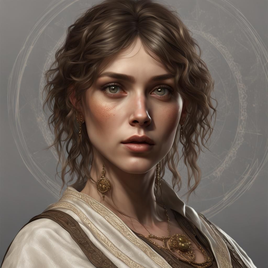 Gothic Girl Carved in Cameo Shell: Hyperrealistic Art