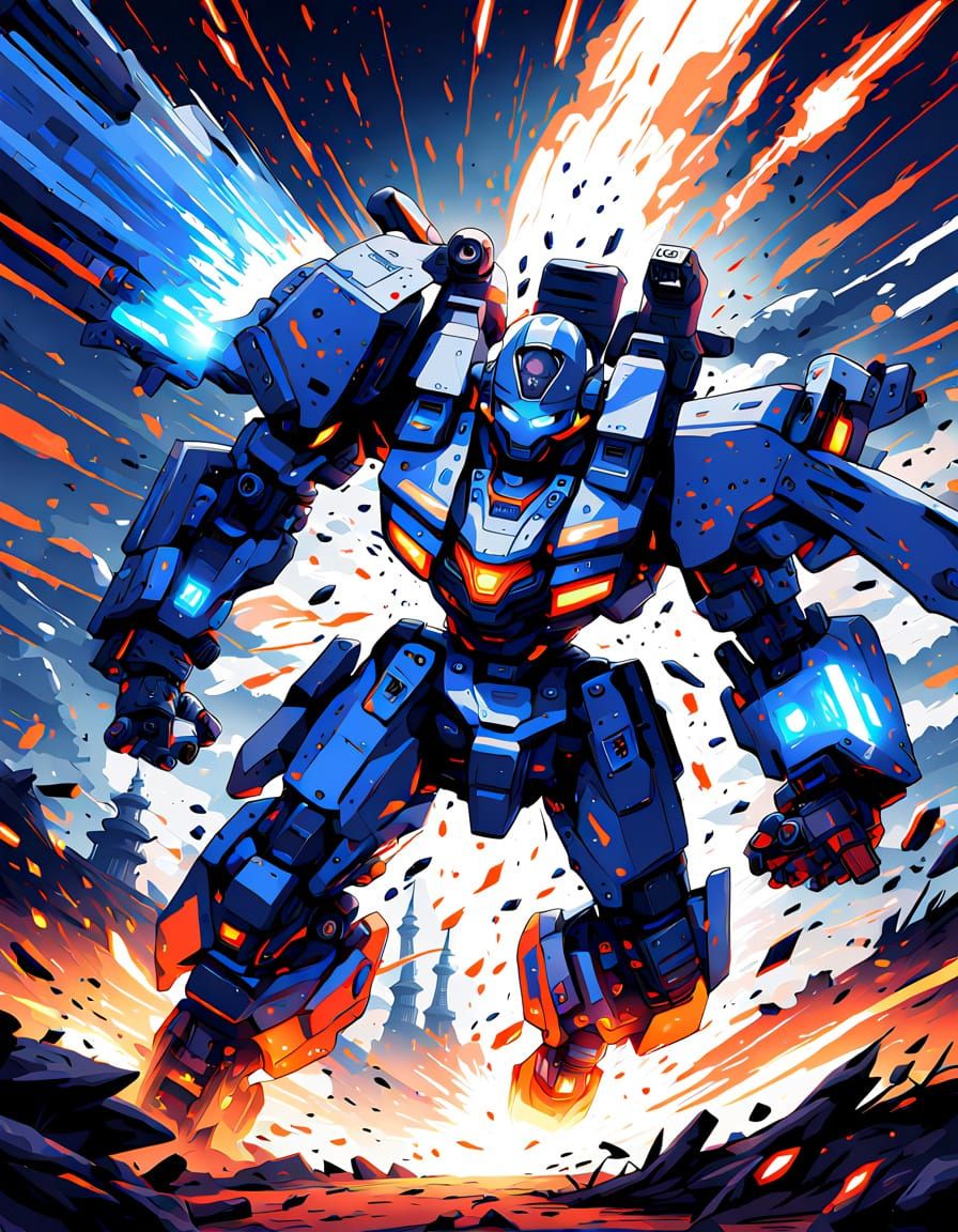 Charged Railgun Bullet in Dynamic Anime Style