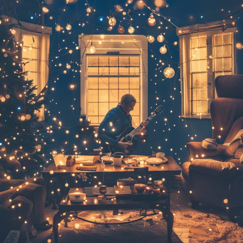 Dazzling Christmas Haze: Guitar Serenade