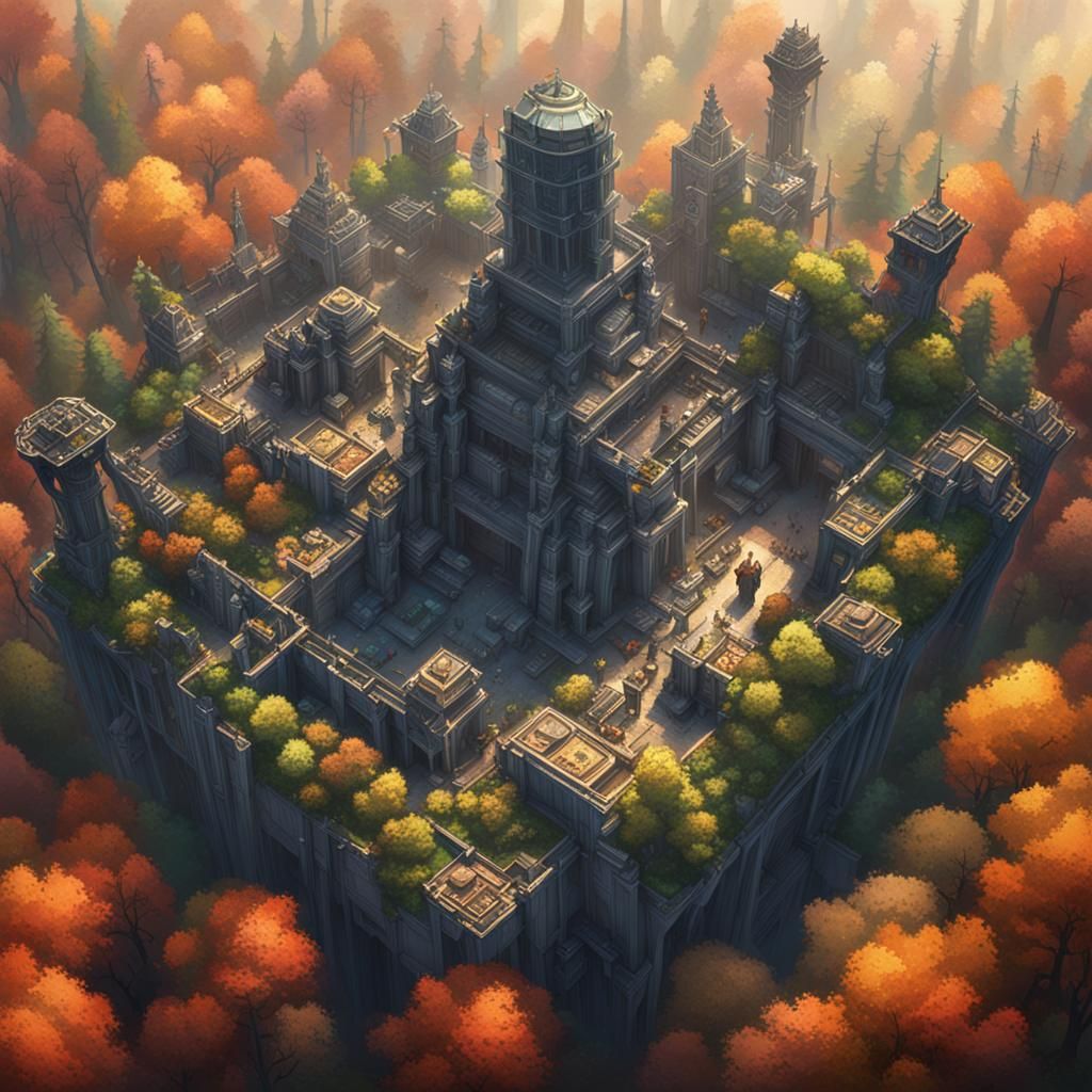 Hyperrealistic Top-Down View of the Shadow Arcanium