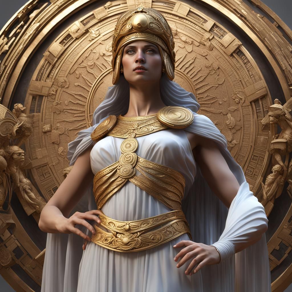 Athena in Diaphanous Robe and Corinthian Helmet