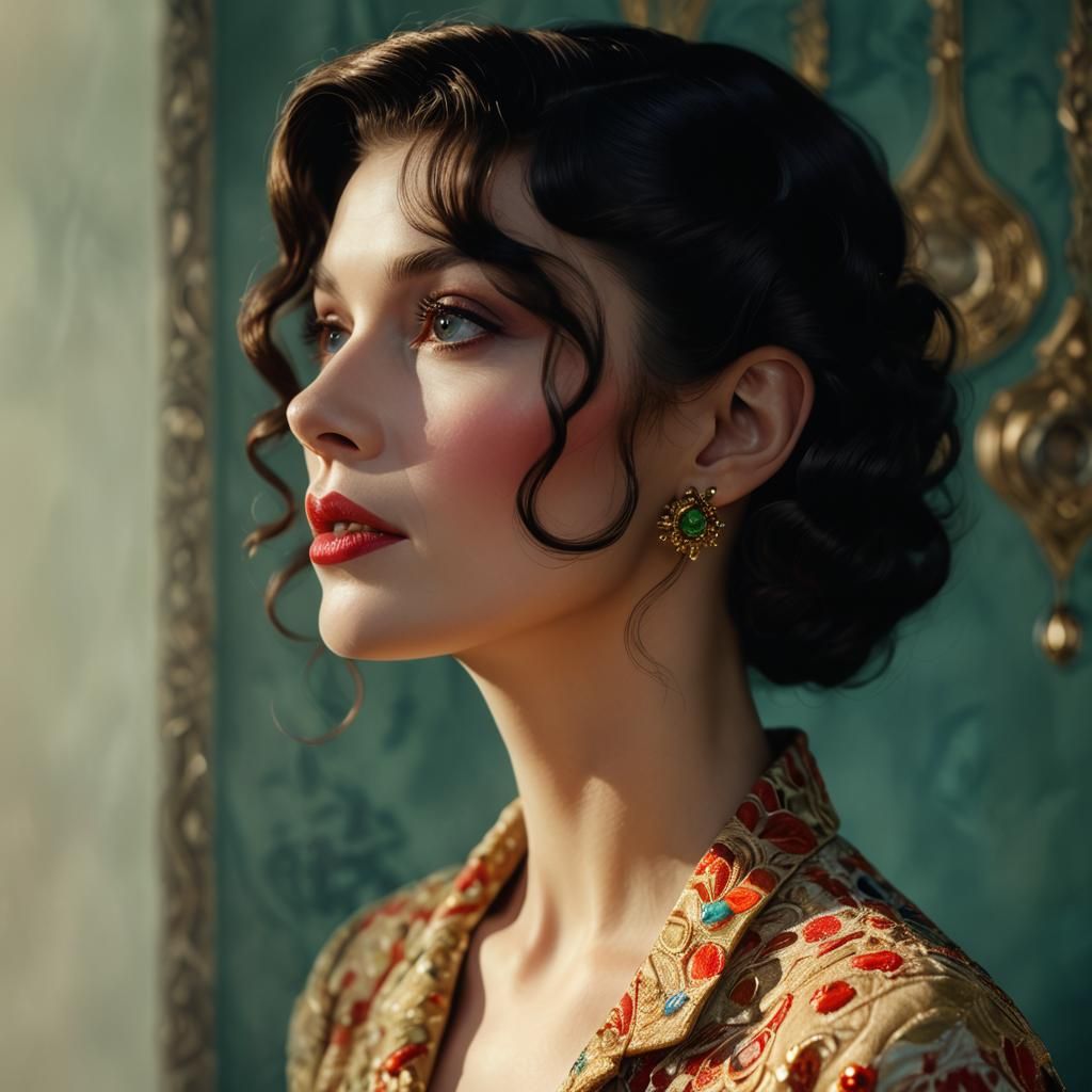 Vivian Leigh Portrait in Art Nouveau Style