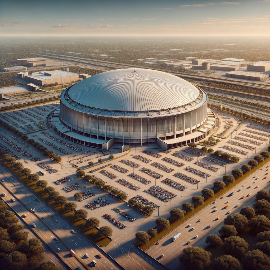 Houston Astrodome in Late Afternoon Light