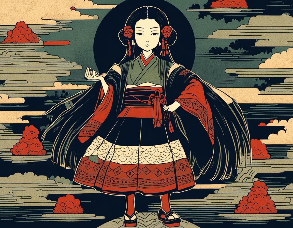 Lo-Fi Girl in Edo Period Art Style