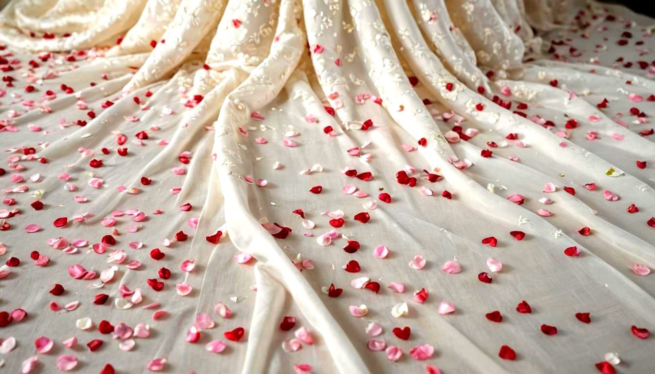 Cherry blossom wedding dress train