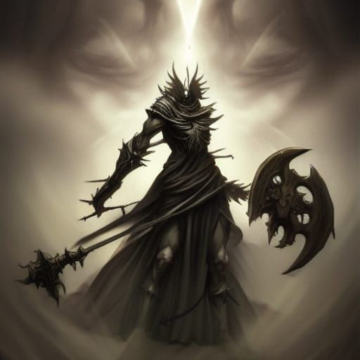Godly Warrior in Dark Fantasy Concept Art