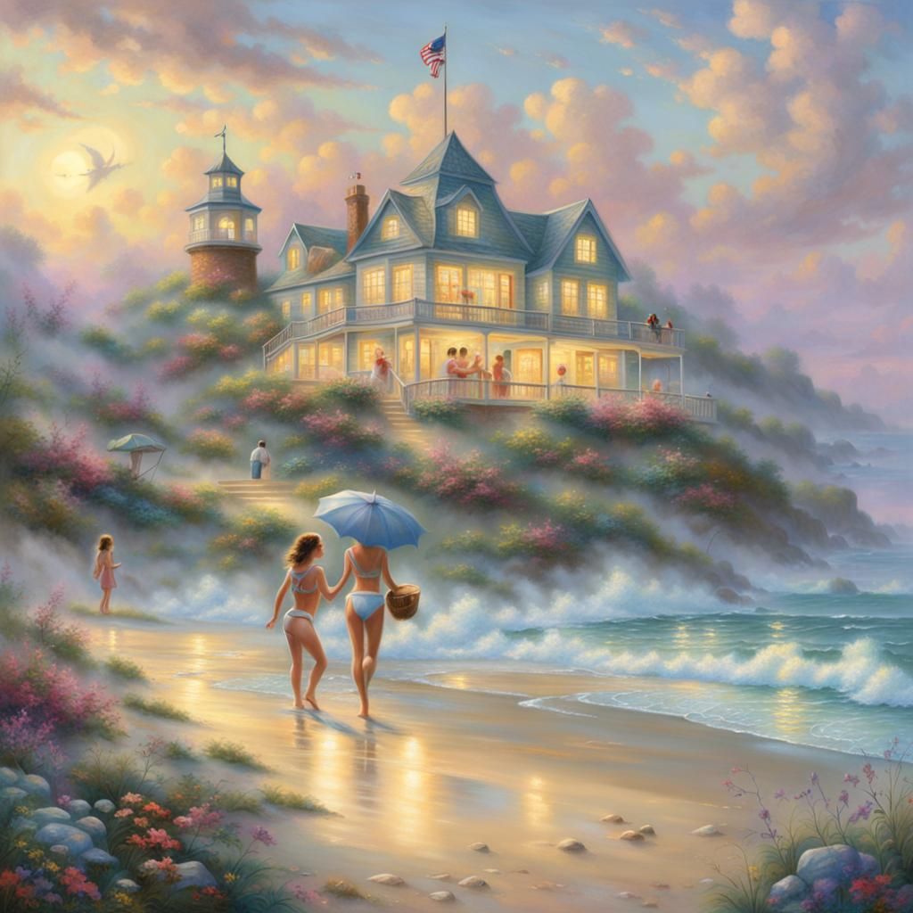 Ethereal Beach Baseball Fantasy in Hyperdetail