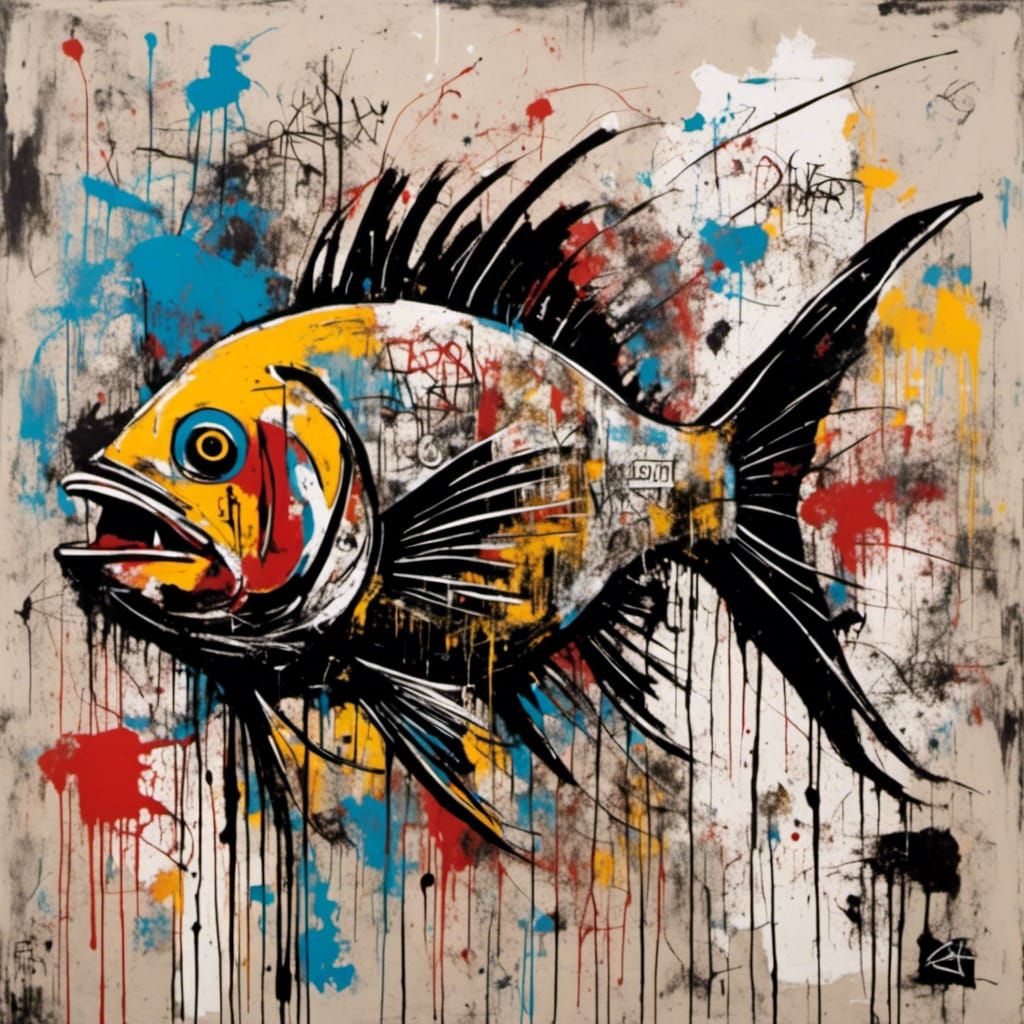 Zombie Fish in Neo-Expressionist Style