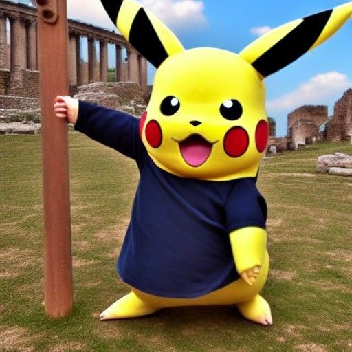 Pikachu as a Roman General in Armor