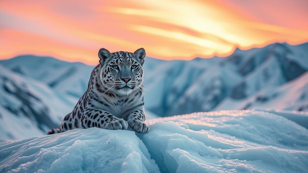 Snow Leopard in Himalayan Paradise: Photorealistic Style