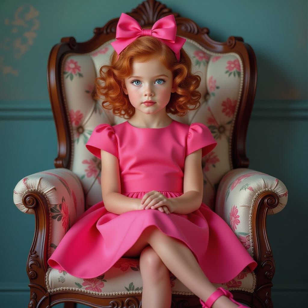 Young Girl in Pink Dress: Fantasy Concept Art