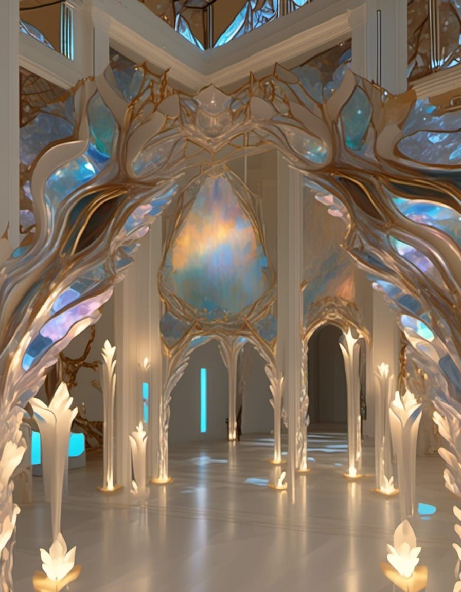 Crystal Archway in White Palace Foyer: Hyperrealism