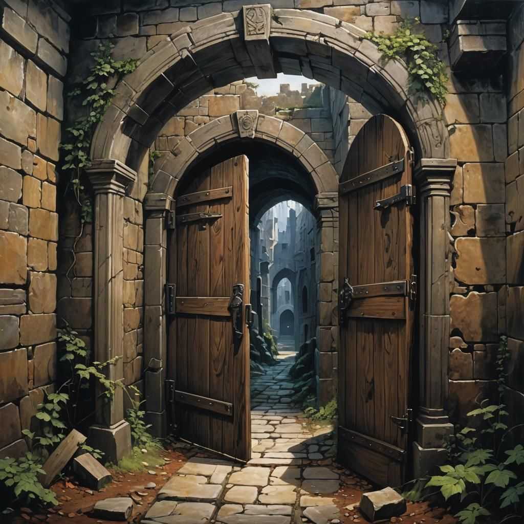 Sinister Castle Passageway in Dark Fantasy Style